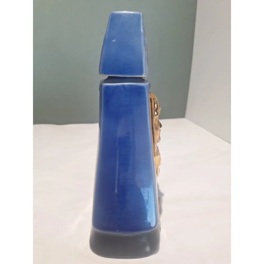 1970 Jim Beam Imperial Session Indiana Decanter Blue Pyramid Empty Tax Stamp